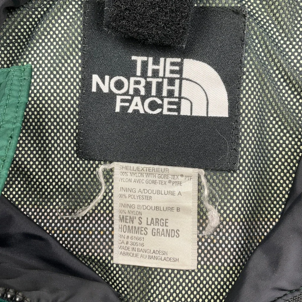 North Face Jacket Mens Large Green Black 88017 Gore Tex‎ Hood Outdoor Softshell
